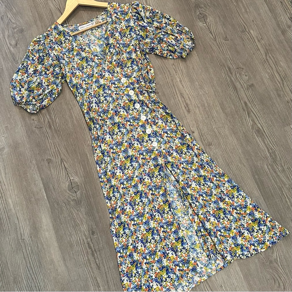 Faithfull The Brand Multicolor Floral Midi Dress Size 6